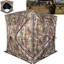 Hunting Blind 360 Degree See Through Ground Blind, 2/ 3 Person Pop Up Deer Blind with Carrying Bag, Portable Resilient Hunting Tent(360°)