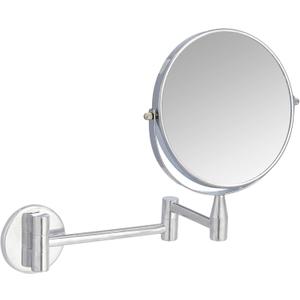 Amazon Basics Wall Mount Round Vanity Mirror, 1X/5X Magnification, Chrome, 12.8"L x 10"W