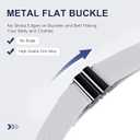 No Show Invisible Belt for Women/Men Elastic Web Strap Waist Stretch Belt with Flat Buckle for Jeans Pants Dresses (Suit for US Size 16+, 1pcs/ White)