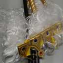 3Pcs Halloween Poseidon Costumes Include Trident Wig Beard and Crown Neptune Costume for Men Women Halloween Dress Up