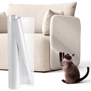 Anti Cat Scratch Furniture Protector, 196.8" x 16.5" Clear Thicken Vinyl Couch Protector Single-Sided Sticky from Cat Claws, Transparent Self-Adhesive Furniture Protectors Scratch Deterrent Tape