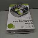 Over the Sink Expandable Dish Drainer Drying Rack In Stainless Steel for Small Kitchen, Counter Space Saving Modern Compact Metal Above Plate Dryer Strainer, Adjustable Hanging Inside Drain Holder (Black)