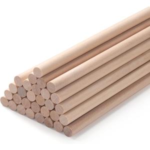 Wooden Dowel Rods Wood Dowels for Crafts,30 PCS 5/16 x 12 Wooden Sticks for Crafts, Round Macrame Dowels, Unfinished Hard Wood Sticks for Crafting, Arts and DIYers, Crafting, Tiered Cake Support