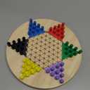 Chinese Checkers Traditional Puzzle Game  11-inch Wooden Gameboard with Pegs  Classic Board Game for Adults, Kids, and Family by Hey! Play!