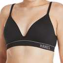Hanes Women's Originals Contour Wireless, Seamless Rib Bralette, ComfortFlex Fit, Black, Large