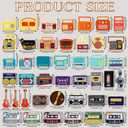 48 Pcs Music Style Patches Stickers Music Theme Iron on Patches Tape Radio Guitar Headphone Note Embroidery Vintage Patches Sew on Applique Patches for Clothes Hats Backpack Clothes DIY Accessory