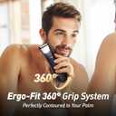 Rechargeable Body Trimmer for Men: Pubic Hair Trimmer with Mirror & LED, IPX7 Waterproof Electric Shaver for Pubic Hair, Ceramic Blades, 90-Min Battery, Travel Lock (Midnight Blue)