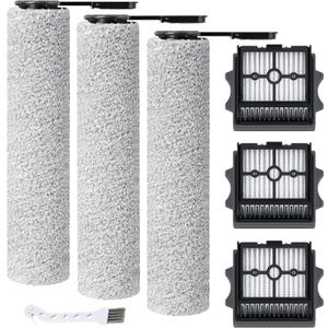 (7pcs) HEPA Filters & Replacement Brush Rollers Compatible For Tineco Stretch S6 /Switch S6 /S7 Stretch /S9 Artist Wet Dry Vacuum Cleaner, Parts Accessories Kit Inclue 3 Vacuum Filter, 3 Brush Rollers