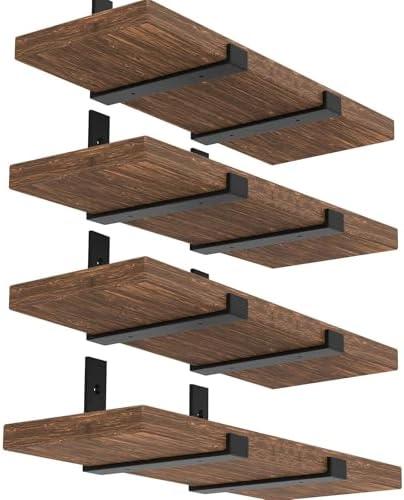WEKIS Shelf Brackets 12 Inch, Strong Heavy Duty Floating Shelf Brackets Pack of 8, Industrial Metal Iron Matte Black Shelving Brackets 1/5 Inch Thick Brackets for Shelves 8 PCS WEKIS Shelf Brackets 12 Inch, Strong Heavy Duty Floating Shelf Brackets Pack of 8, Industrial Metal Iron Matte Black Shelving Brackets 1/5 Inch Thick Brackets for Shelves 8 PCS