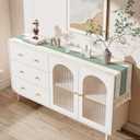 7 x OTOSTAR Boho Table Runner 12x72 Inch Macrame Table Runners with Tassels 72 Inches Long Rustic Farmhouse Table Runner for Living Room Kitchen Dining Room Home Decor (Green)