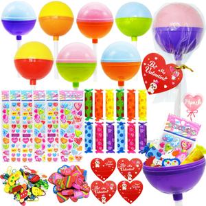 WODMAZ 24 Pack Lollipop-Shaped Stationery Set with Cards Highlighters Stickers Erasers Paperclips for Classroom Gifts Exchange, Easter Stationery Gifts, Goodies Bag Prizes