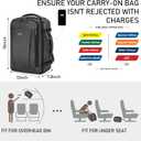 ECOHUB Travel Backpack 18x14x8 Spirit Airlines Personal Item Bag Carry On Backpack 13 Pockets Large Work Casual Daypack for men Airline Approved Waterproof Gym Backpack with Charging Port, Light Grey