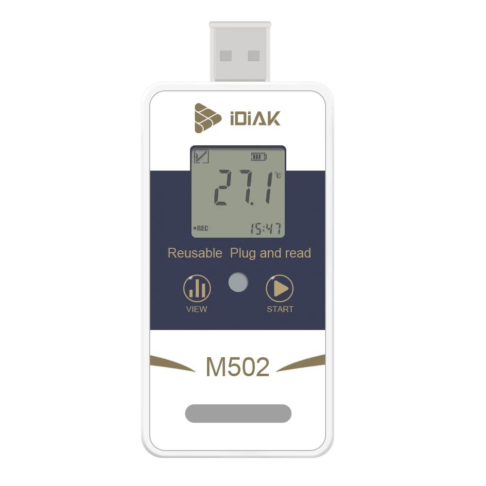 M502 Temperature Data Logger USB Temp/Humidity Recorder with PDF and Excel (Reusable) Refrigerator Thermometer 14400 Points High Accuracy (no delay - 1 Pack) (1 Pack)