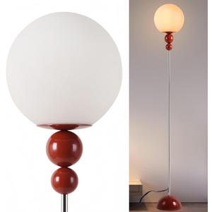 DEC LUCE DECOLUCE LIGHTING Modern Floor Lamps for Living Room, Globe Glass Shade Floor lamp for Bedroom, Standing lamp for Office, Corner(red)