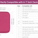 6-7 Inch Protective Sleeve Carrying Case for 7" Kindle Paperwhite and Kindle Colorsoft Signature Edition, 6" Kindle, 6" Kobo Clara BW/Colour, 7" Kobo Libra Colour/E-Reader, Raspberry
