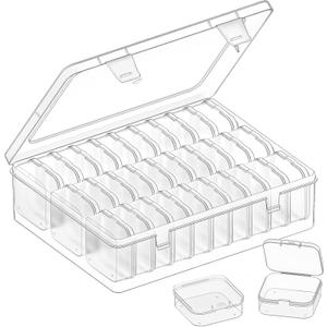 Bead Organizer Box, 31 Pcs Clear Plastic Storage Containers with Hinged Lids Mini Boxes for Jewelry Making, Crafts, DIY, Seed, Small Parts
