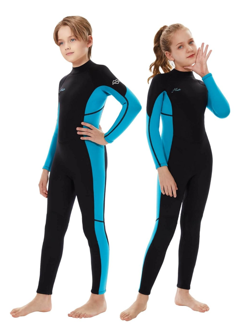 Hevto Kids Wetsuit for Boys Girls Toddler Youth 3/2mm Neoprene Full Wet Suits in Cold Water for Swimming Surfing Diving, Size 8
