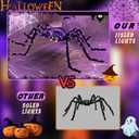 6.8Ft Giant Spider Halloween Decorations Outdoor 82" Light Up Spider with 115 LED Lights for Front Yard, Porch, Garden, Lawn, Halloween Party (Purple)