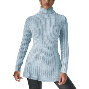 Women's Oversized Turtleneck Sweaters Fall Long Sleeve Ribbed Long Tunic Sweater Lightweight Knit Tops Loungewear, XL, 3 Packs