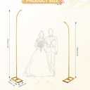 Metal Arch Backdrop Stand, Gold Curved Top Wedding Arch Set of 2 (7.5FT/6.2FT) Wedding Arches Frames for Ceremony, Baby Shower,Birthday Party, Anniversary Graduation Decorations