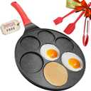 Egg Frying Pan, Pancake Maker, Egg Cooker Pan, Omelet Mini Pancake Pan, Nonstick 7 Egg Skillet Silver Dollar Pancake Pan Egg Maker (Black)