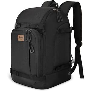Goloni 50L Ski Boot Bag with Rubberized Exterior/Waterproof Bottom for Skis, Snowboard, Ski Helmet, Accessories (Black)