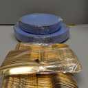 125PCS Blue and Gold Plastic Plates - Airy Blue Disposable Plate - Gorgeous Plates with Gold Plastic Silverware Sets for 25 Guests for Party & Wedding & Spring