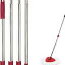 Mop Handle for Ocedar, Mop Handle for O Cedar, Spin Mop Replacement Handle for O Cedar, 4 Section 30" to 58" Mops Handles for Cedar Spin Mops & H2pro Flat Mop (Red Stainless Steel)