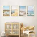 11x17 Picture Frame Set of 4, Natural Solid Wood Picture Frames, Display 11x17 Photos without Mat, Horizontal or Vertical Wall Mounting Poster Frame, Oak Wood Grain