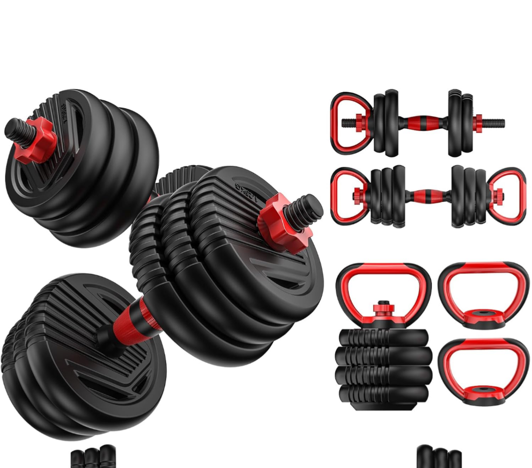 Adjustable Dumbbells, Free Weight Set with Connector, 4 in1 Dumbbells Set Used as Barbell, Kettlebells, Push up Stand, Fitness Exercises for Home Gym Suitable Men/Women, 4 Pack Of 4.5 Lb, 2 Pack Of 5.5 Lb, 7 Pack Of 3.5 Lb, 6 Pack Of 2.75 Lb