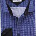 Alex Vando Mens Printed Dress Shirts Long Sleeve Regular Fit Button Down Shirt (3X-Large, Blue 879)