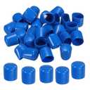 MECCANIXITY 30pcs Rubber End Caps Cover 1 inch Vinyl Screw Thread Protector Round PVC Vacuum Caps for Screw Bolt Pipe, Blue