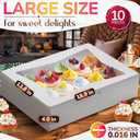 10 Pcs Cake Box with Window 19x14 Rectangular Half Sheet Cake Box Glossy Finish Bakery Boxes for Cakes, Cupcakes and Pastries Cardboard Packaging for Transport, Storage and Dessert Presentation