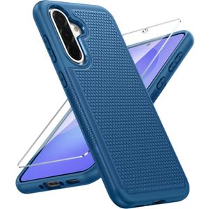 FNTCASE for Galaxy A36-5G Phone Case - A56-5G Military Grade Drop Protection, 14ft Drop Tested, Screen Protector Included, Anti-Slip Matte Textured, TPU+PC Dual Layer Shockproof Cover (Blue)