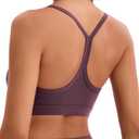 Women's Sports Bras Y Back Racerback Removable Padded Strap Yoga Bras Low Impact Workout Top (Medium, Vintage Violet Purple)