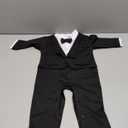 Abolai Baby Boys' Tie Striped Vest Gentleman One-Piece Romper Wedding Outfit, Height 80