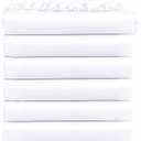 FreshCulture Queen Fitted Sheets, Bulk Pack of 6, Deep Pocket, Soft Microfiber Bottom Sheets for Home, Salons, Hotels, Queen Size Fitted Sheets Only (White)