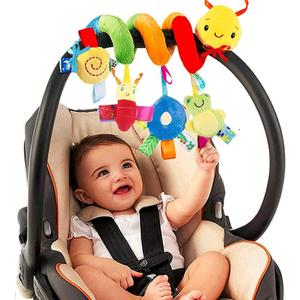 Baby Crib Hanging Rattles Toys - Infant Baby Worm Crib Bed Around Rattle Bell Cartoon Insect Spiral Hanging Toy with Ringing Bell for Infants Bed Stroller Car Seat Bar for Babies Boys and Girls (Multi-colored)
