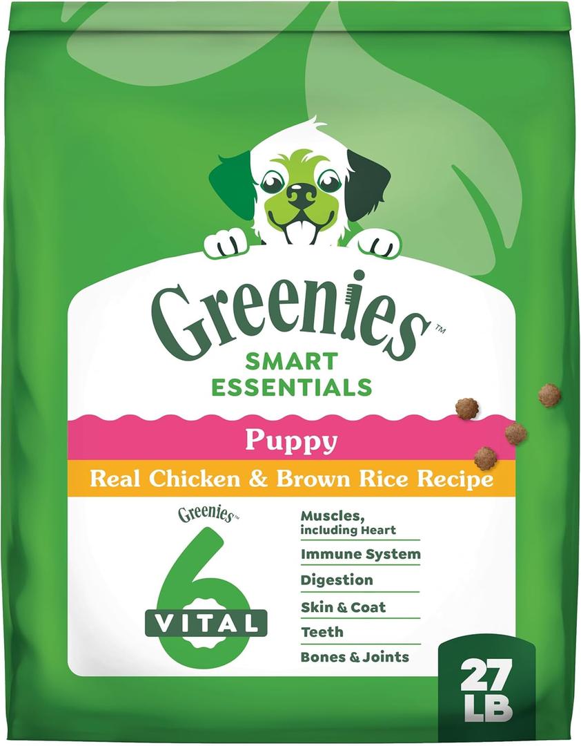 Greenies Smart Essentials Puppy High Protein Dry Dog Food Real Chicken & Brown Rice Recipe, 27 lb. Bag (27 Pound (Pack of 1))