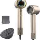 Tideway Hair Dryer Professional High-Speed Ionic Blow Dryer 110,000 RPM, Compact Hair Dryer with Magnetic Diffuser, Fast Drying with Brushless Motor Low Noise Smart Temperature Control-H11 (Gold)