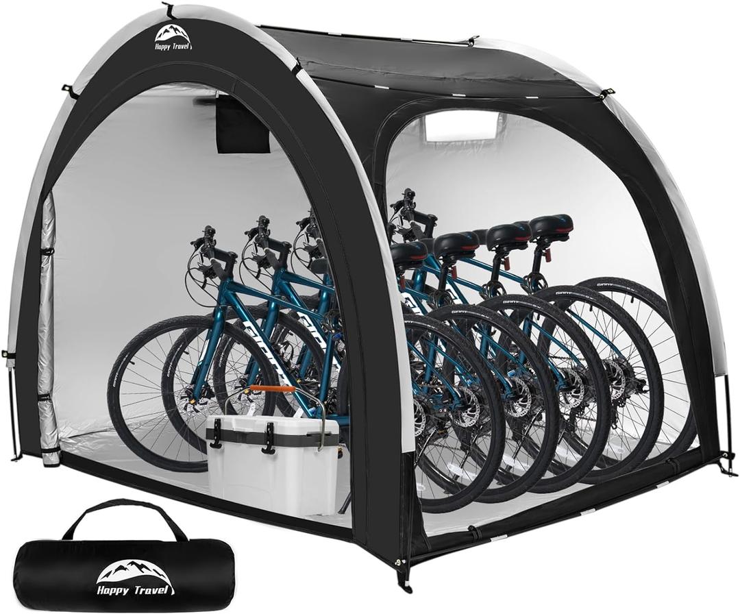 Bike Storage Shed Tent, Outdoor Portable Bicycle Storage Sheds MODEL: XXL for 4 or 5 Bikes-Black