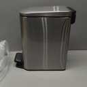 Cesun Small Bathroom Trash Can with Lid Soft Close, Step Pedal, 6 Liter / 1.6 Gallon Stainless Steel Mini Garbage Can for Office, Outdoor Trash Bin with Removable Inner Bucket (Silver)