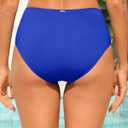 Zmart Women High Waist Bikini Bottoms - Full Coverage Ruched Bathing Suit Swim Bottom Swimsuits Swimwear Royal Blue M (Blue, M)