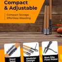Craft911 Stand Up Weed Puller Tool with Long Handle - Dandelion Weeding Tool, No More Bending