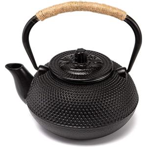 suyika Japanese Tetsubin Cast Iron Teapot Tea Kettle pot with Stainless Steel Infuser for Stovetop Safe Coated with Enameled Interior 30 oz/900 ml