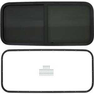 GXYWADY 48 Inch x 22 Inch RV Horizontal Slide Window Black Toughened Glass