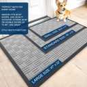 OLANLY Front Door Mat Outside Entrance 47x23, Absorbent, Heavy Duty Sturdy Natural Rubber Doormat Indoor Outdoor, Non-Slip, Stain and Fade Resistant, Low Profile Floor Mat for Entryway, Light Gray