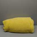 Queen Size Fuzzy Fleece Blanket for Bed, 90x90 Inch Fluffy Warm Soft Jacquard Blankets for All Season, Lightweight and Cozy, Yellow