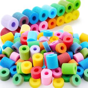 Frienda 50 Pcs Pool Noodles Bits Multicolor Craft Small Size Versatile Mixed Floating Pool Noodles Foam Rope Tube for Play or DIY Craft Multipurpose (2.56 x 1 Inch,Pastel Colors)