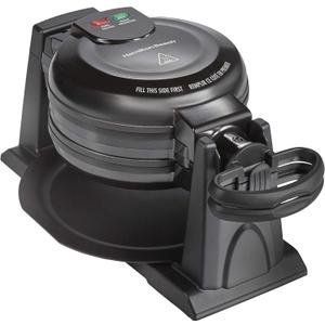 Hamilton Beach 26201 Belgian Waffle Maker with Removable Nonstick Plates, Double Flip, Makes 2 at Once, Black